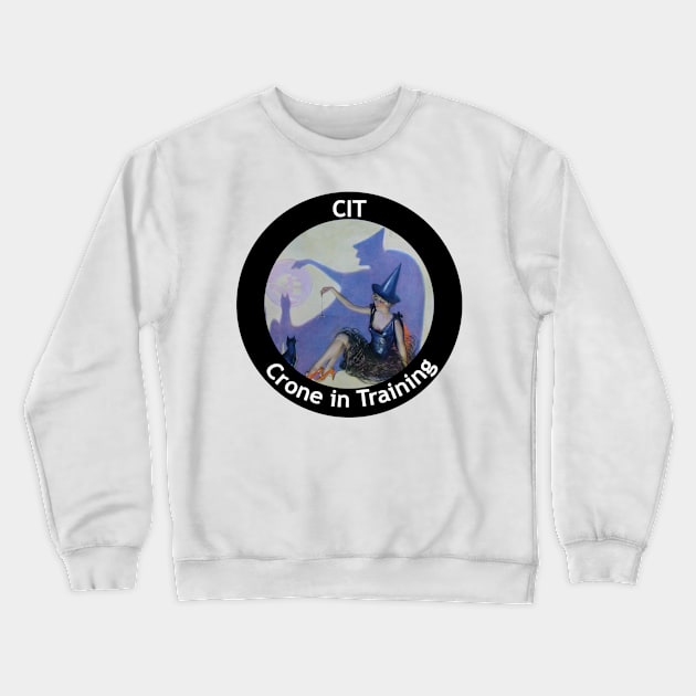 Crone in Training Crewneck Sweatshirt by Green Grackle